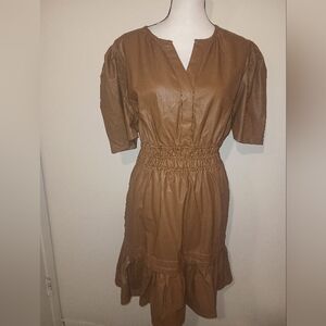 NWT Simply Southern Tan Pleather Stretch Dress XL